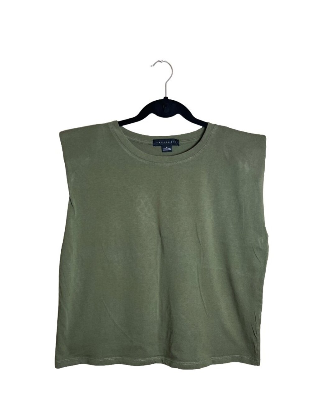 Sanctuary Muscle Tee Olive Green Organic‎ Cotton Medium